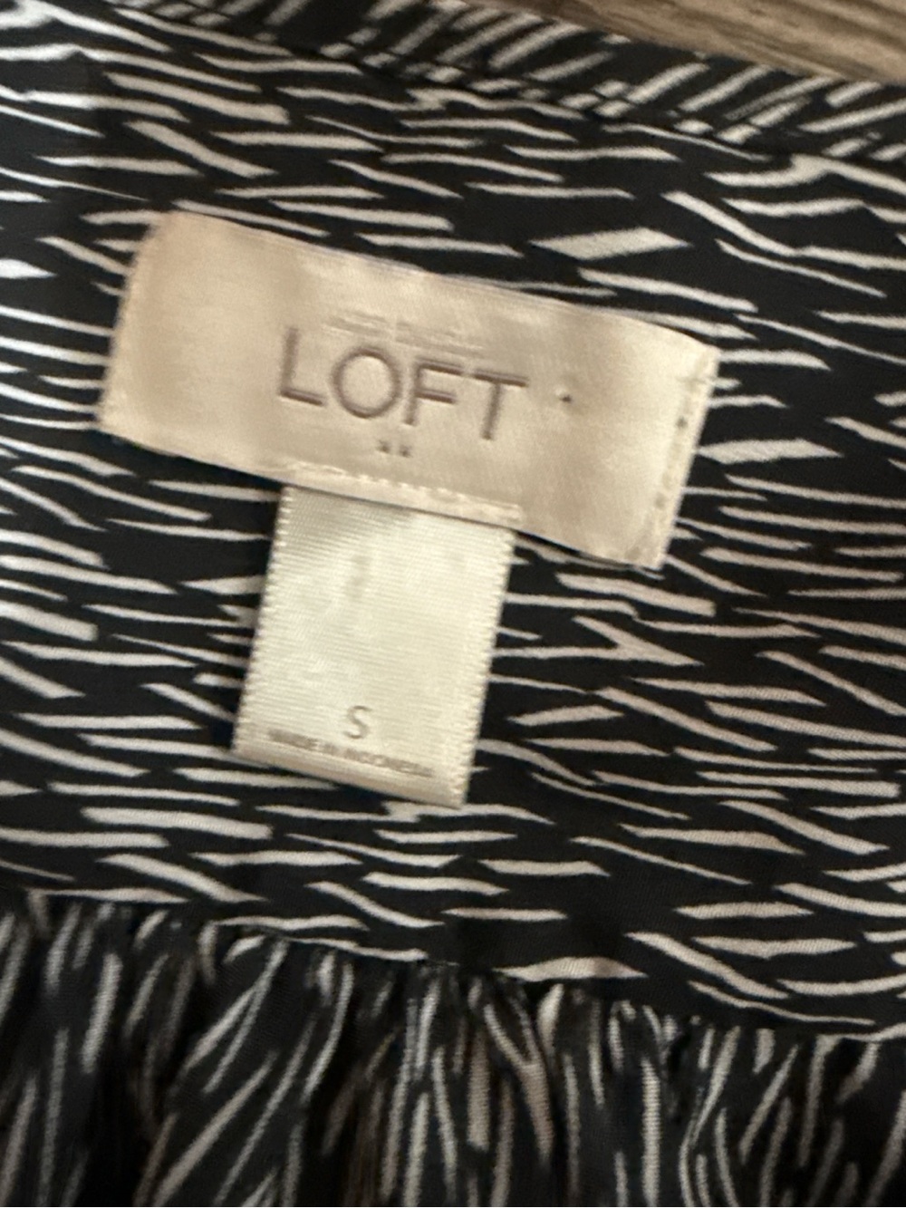 LOFT Black White Abstract Print Sleeveless Shirt Dress Size S - Picture 5 of 5